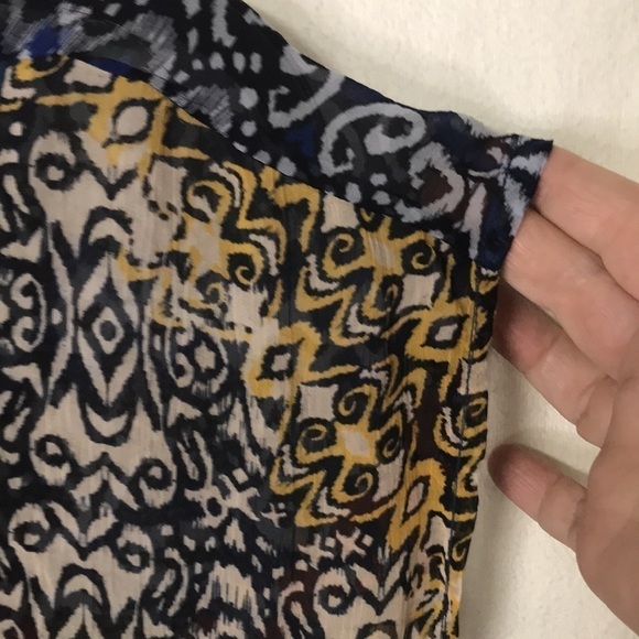 Sundance Cardigan Topper Mixed Print Sheer Size S Button Front Flowy Boho - Picture 4 of 14